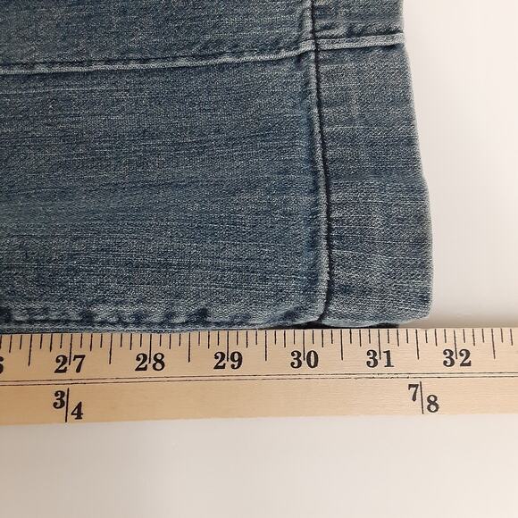Soft Surroundings Mid Rise Wide Leg Jeans Front Pleated Y2K 70s Denim Sz Tall M - Picture 11 of 12